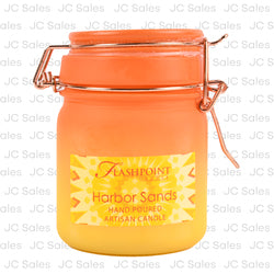 hinged jar candle yellow harbor sand 4 oz -- 6 per case