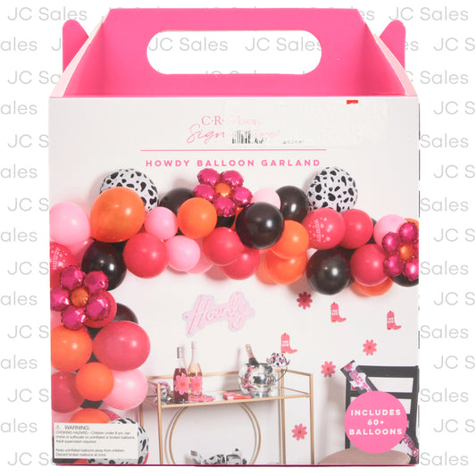 balloon arch kit howdy cow print garland -- 12 per case
