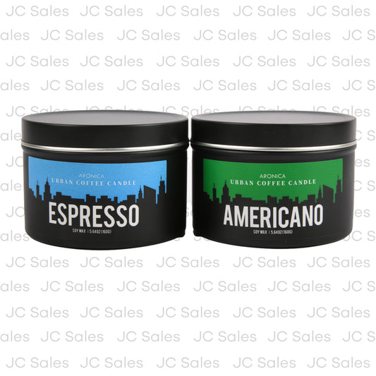 coffee candle americano espresso gift set 2 pc -- 16 per case