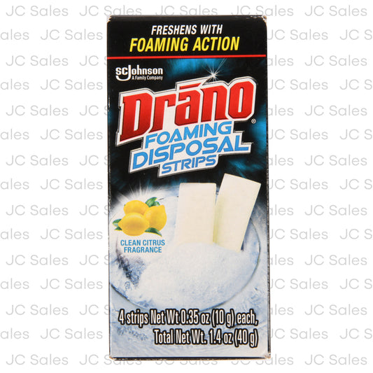 drano foaming disposal strips citrus .35 oz 4 ct -- 10 per case
