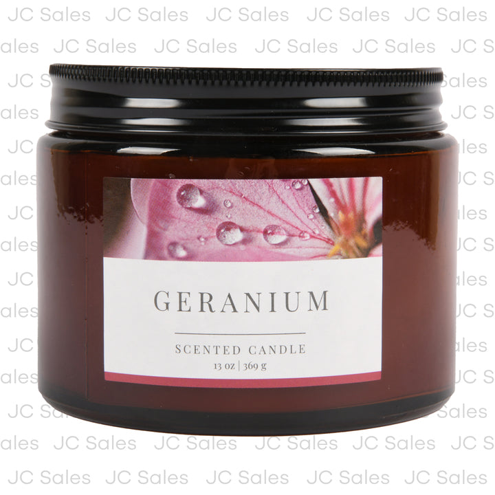 amber mason jar with black lid geranium 13 oz -- 2 per case