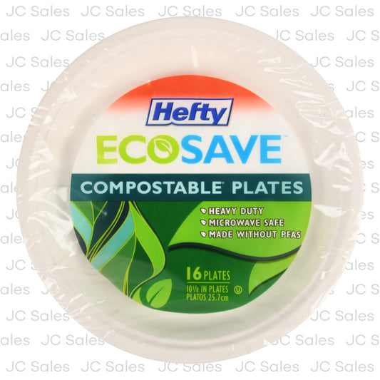 hefty compostable plates heavy duty 10 1 8 16 ct -- 8 per case