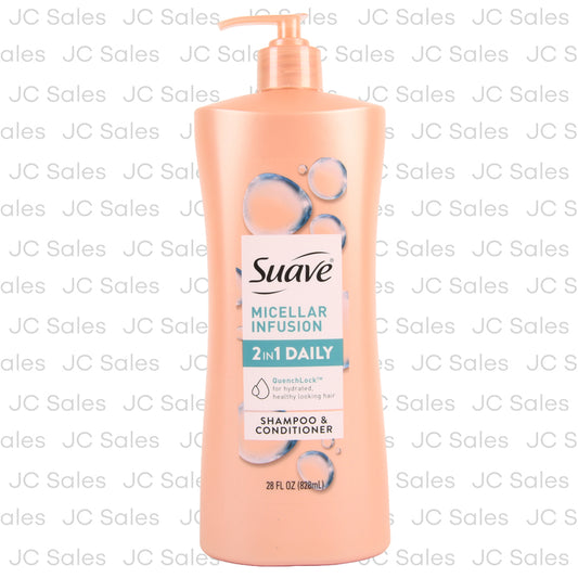 suave 2 in 1 micellar infusion w pump 28 oz -- 4 per case