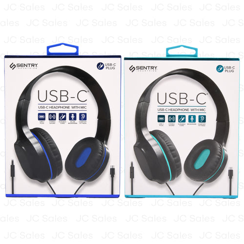 sentry usb-c headphone with mic asst color -- 6 per box
