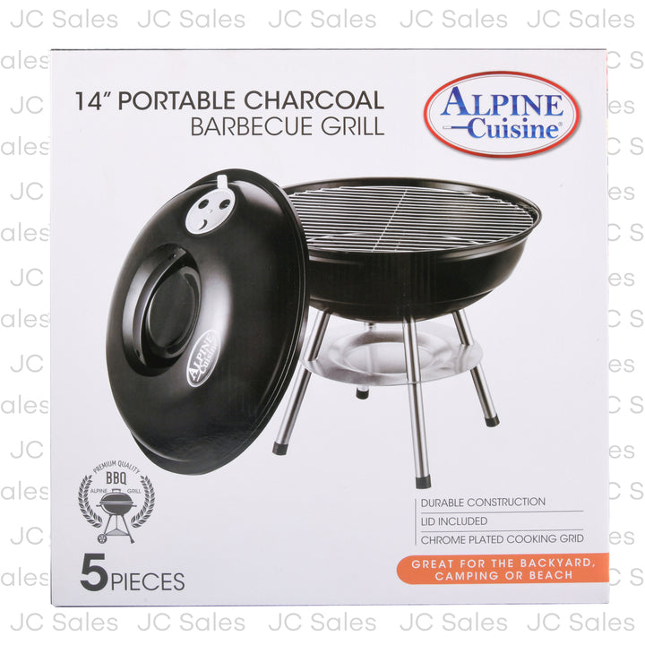 ac iron bbq grill round black 14x15 in -- 4 per case