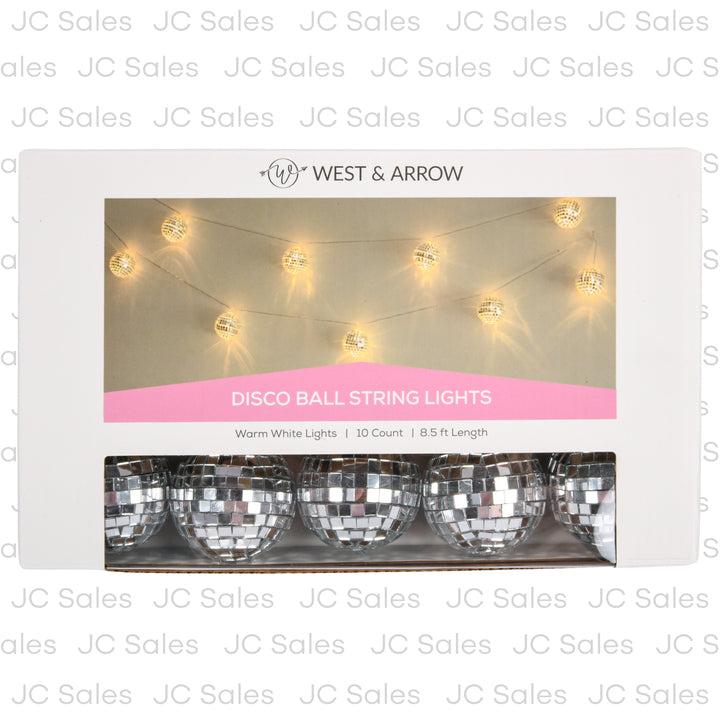 disco ball string lights 8.5 ft 10 ct -- 6 per box