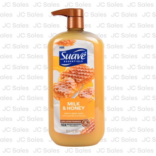 suave body wash milk honey w pump 30 oz -- 4 per case