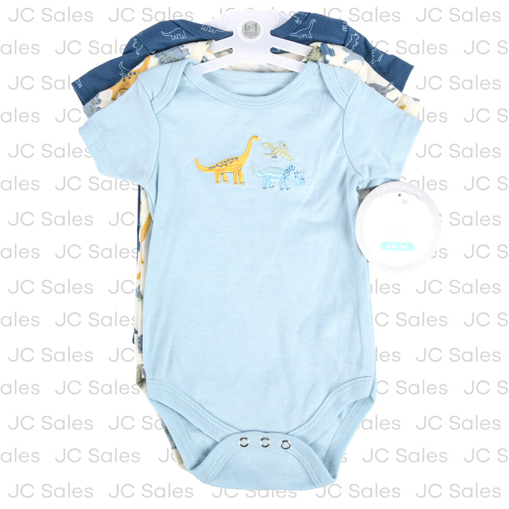 baby boy bodysuit asst color 3 pk -- 6 per box