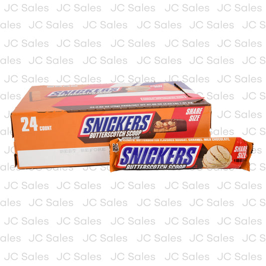 snickers butterscotch chocolate share size 2.82 oz -- 12 per box