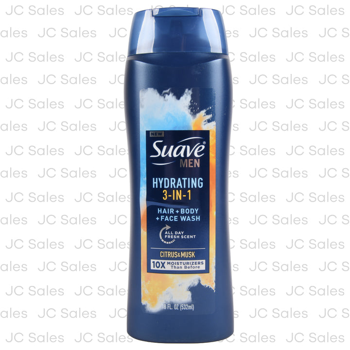 suave men hydrating body wash 3in1 citrus musk 18 oz -- 6 per case