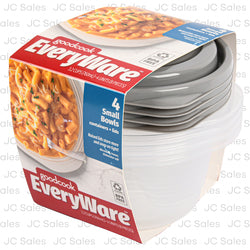 goodcook plastic food round storage 4 pk -- 4 per case