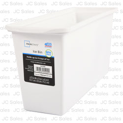 mainstays plastic ice bin white 4.75wx13lx6h -- 6 per case