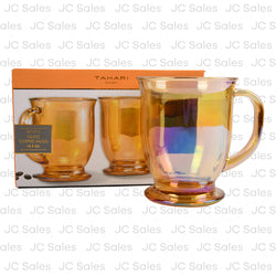 tahari glass coffee mug amber luster 15.9 oz 2 pc -- 16 per case