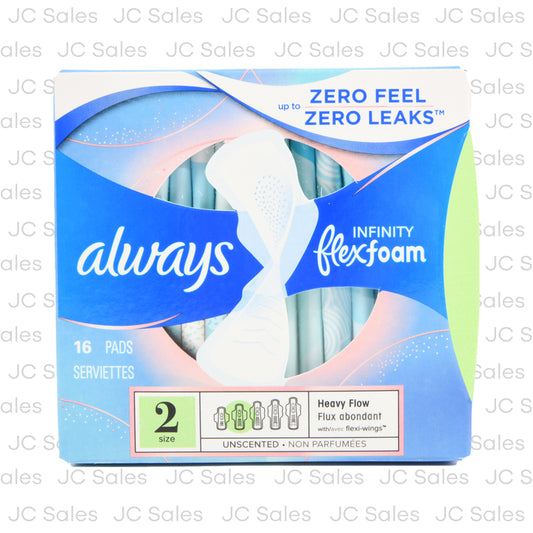 always infinity pads w wings size 2 heavy 16 ct -- 12 per case
