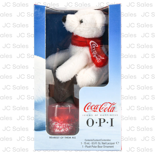 opi red white nail lacquer w coca-cola bear -- 12 per case
