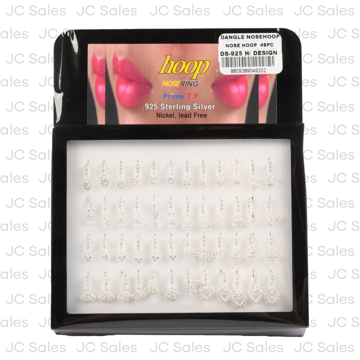 nosering hoop silver w dangle asst -- 48 per case