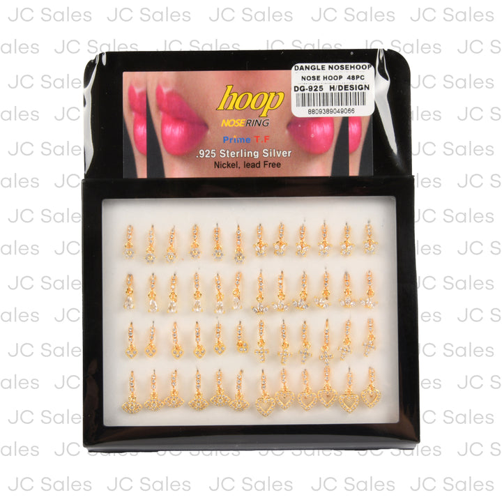 nosering hoop gold w dangle asst -- 48 per case