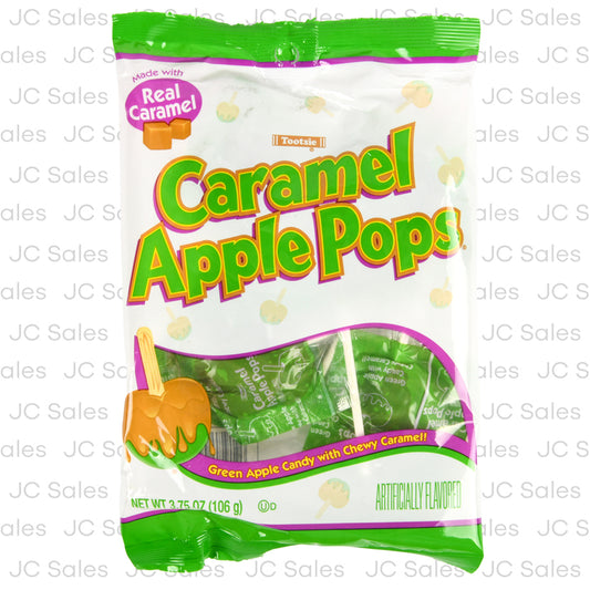 caramel apple pops candy 3.75 oz peg bag -- 24 per case