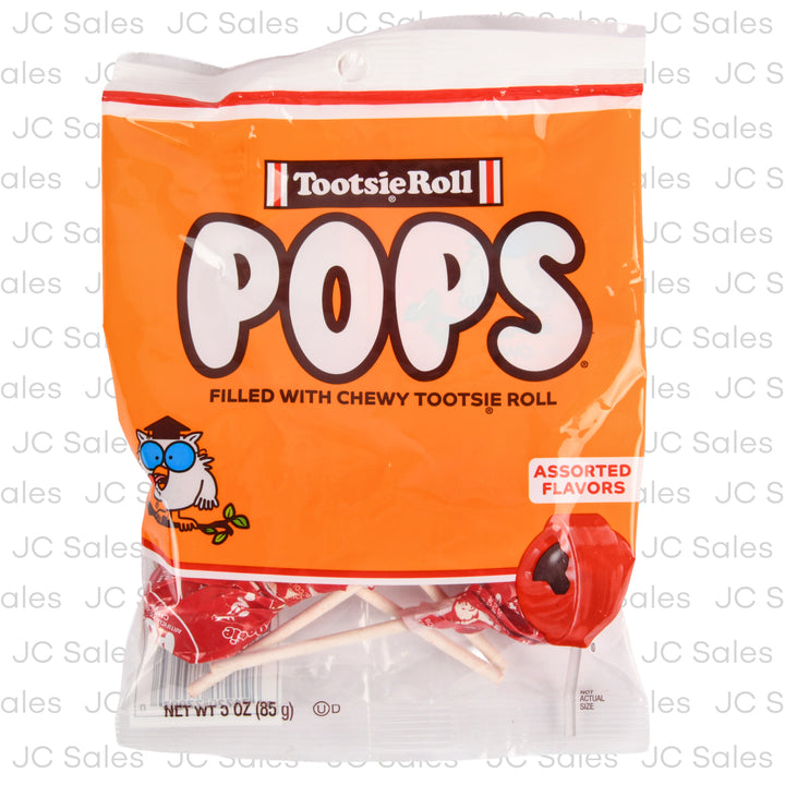 tootsie pops candy 3 oz peg bag -- 24 per case