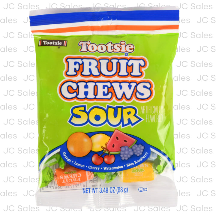 tootsie sour fruit chews candy 3.49 oz bag -- 24 per case