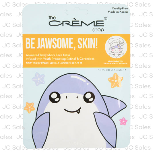 the creme be jawsome skin face mask baby shark -- 36 per box