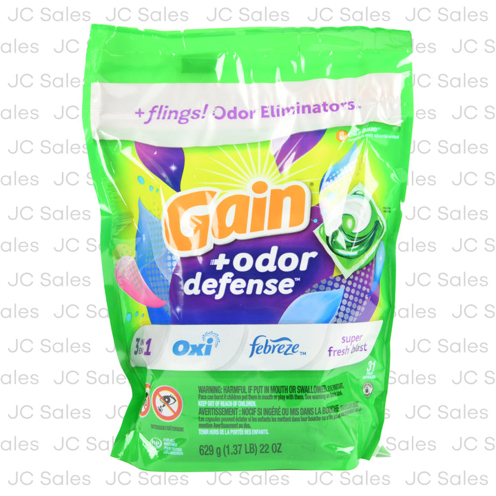 gain flings 3 in 1 super fresh blast 31 ct -- 4 per case