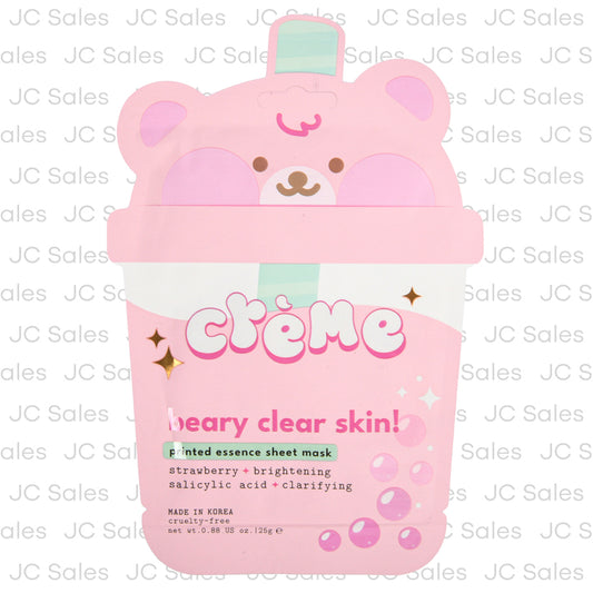 the creme beary clear skin essence sheet mask -- 36 per box