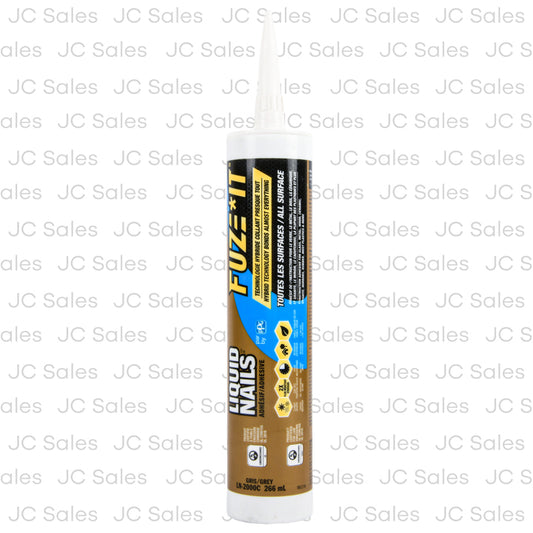 liquid nails fuze it adhesive caulk gray 10 oz -- 12 per case