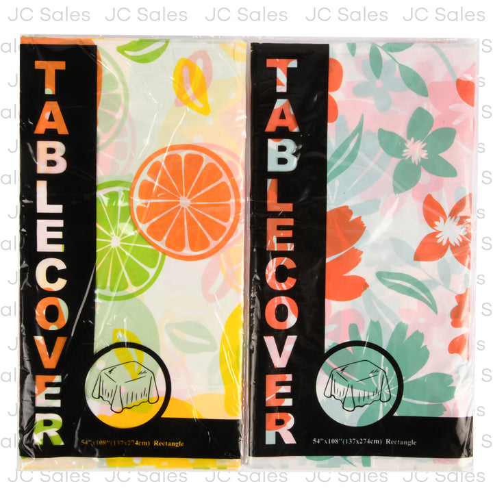 tablecover peva food fruit floral print 54x108 -- 36 per case