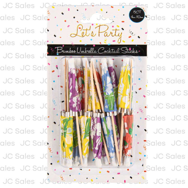 umbrella cocktail sticks asst print 4 in 15 ct -- 48 per case