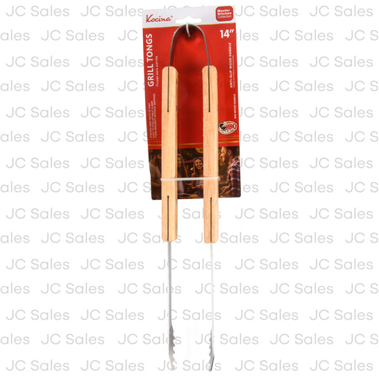 kocina bbq tong w wood handle 14 -- 24 per box