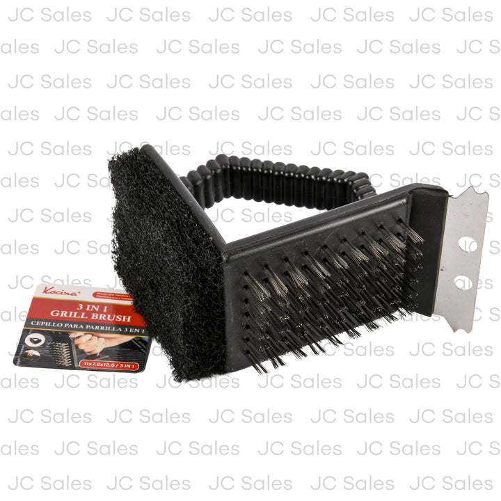 kocina grill brush w steel scouring pad 11x7.2x12.5 -- 24 per box
