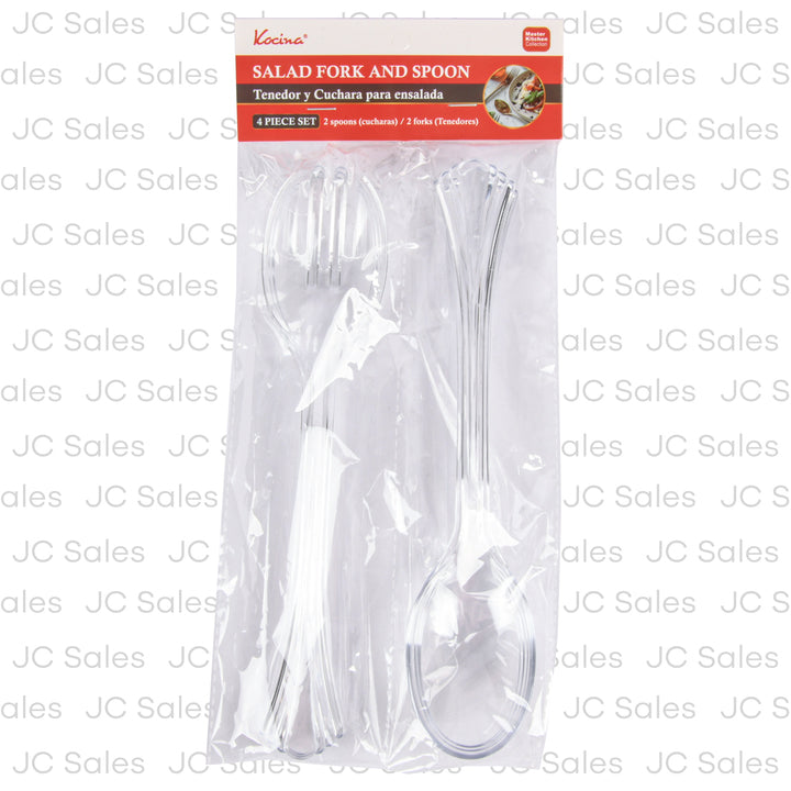 4 pcs plastic salad fork and spoon kt4054 -- 24 per box