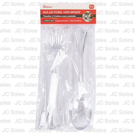 4 pcs plastic salad fork and spoon kt4054 -- 24 per box