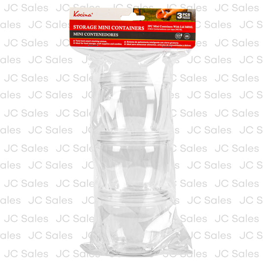 storage mini container 3 pcs plastic kt4051 -- 24 per case