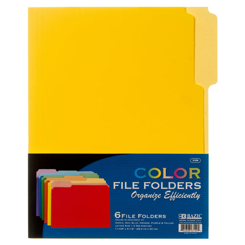 file holder 6pc color manila -- 48 per case
