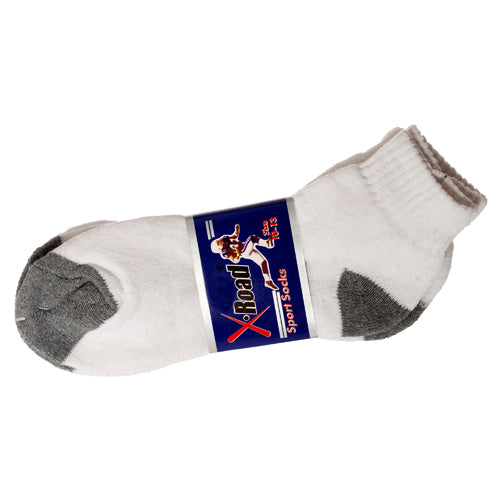 sport socks men - 2 pair ankle white h/t gray 10-13 - bulk 120 pairs -- 6 per box
