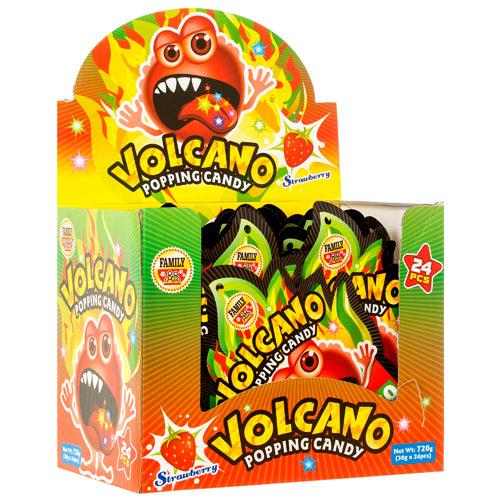 family popping candy - strawberry 20ct display -- 24 per box