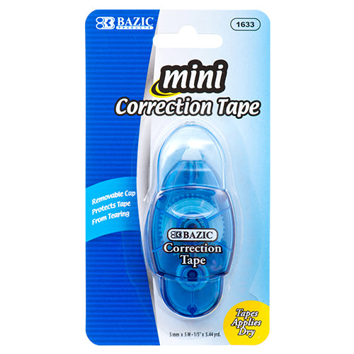 mini correction tape - 4 assorted colors  - #bazic -- 24 per box