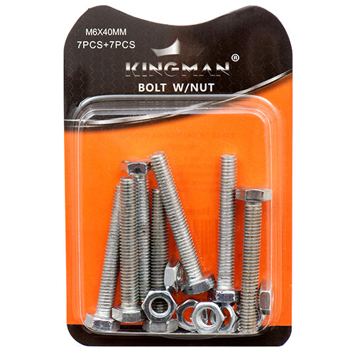 kingman hexagon bolts 40mm - 7 piece set  -- 12 per box