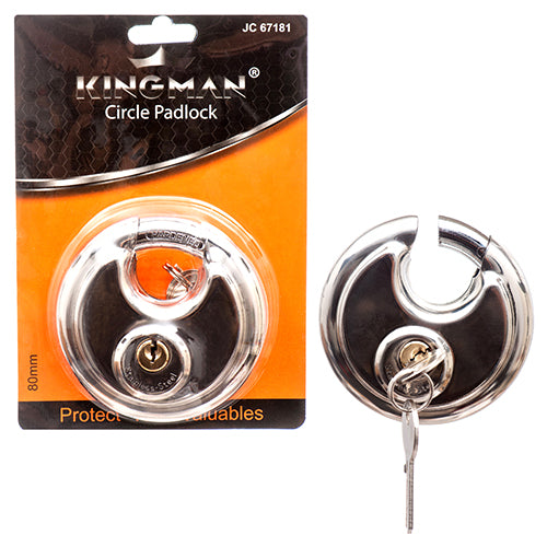 kingman diskus padlock - 80mm w/iron core  -- 12 per box
