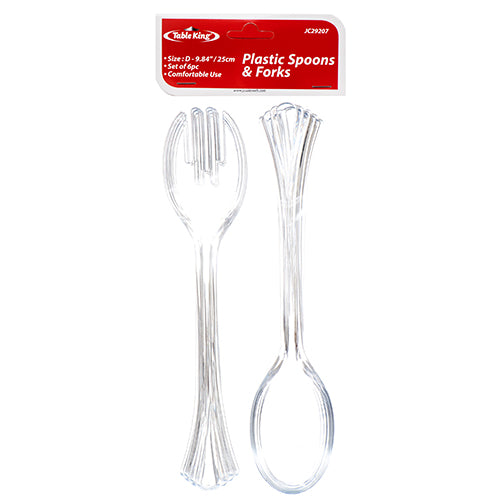 table king plastic spoons & forks - 9.84 inch 6pcs -- 24 per box