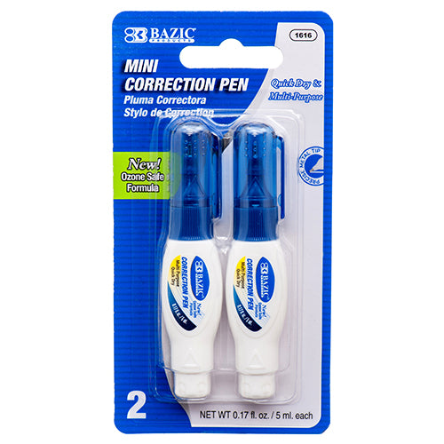 bazic mini correction pens - metal tip - aa pack -- 24 per box