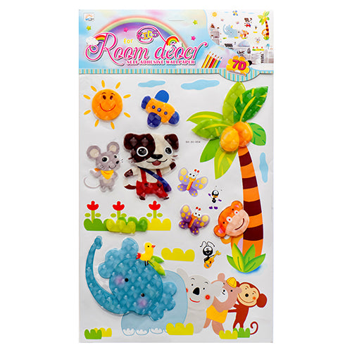kids room wall decor stickers - assorted colors & designs  -- 24 per box
