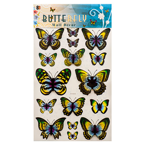 butterfly wall stickers - assorted designs - 360 pieces per case -- 24 per box