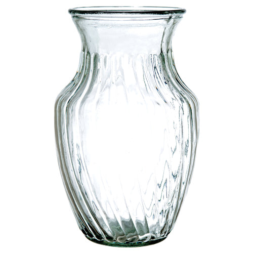 glass vase 8 rd spiral dsgn clear gp113205 -- 15 per case