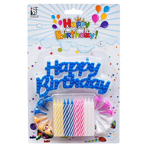 happy birthday candles with holders  -- 24 per box