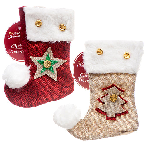 christmas stocking mini ornament - assorted colors -- 24 per box