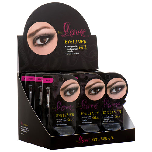 eyeliner gel 2nd love black with brush  -- 12 per box