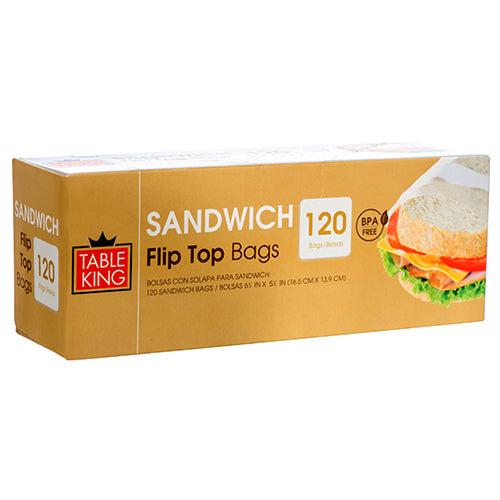table king sandwich bag fold over 120 ct -- 36 per case